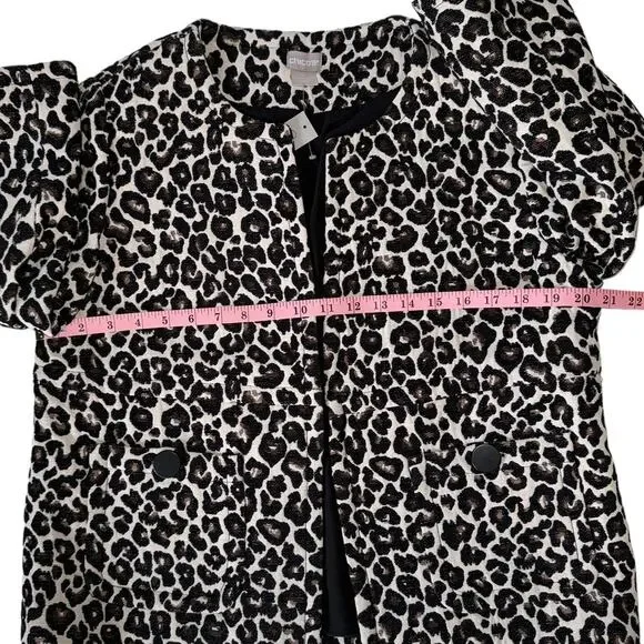 Chicos Modern Jacquard Animal Print Jacket Size Medium Cropped Sleeves BNWT - Picture 11 of 13